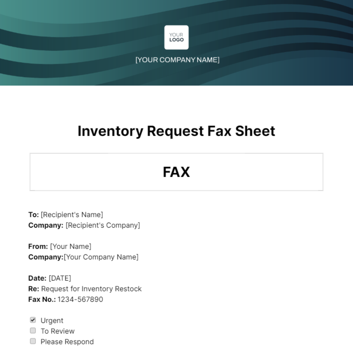 Inventory Request Fax Sheet Template - Edit Online & Download