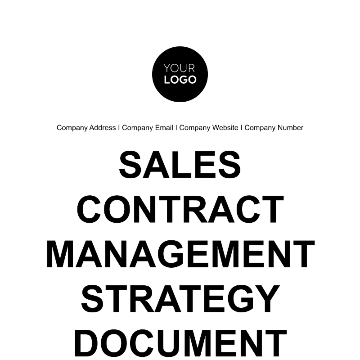 Sales Contract Management Strategy Document Template