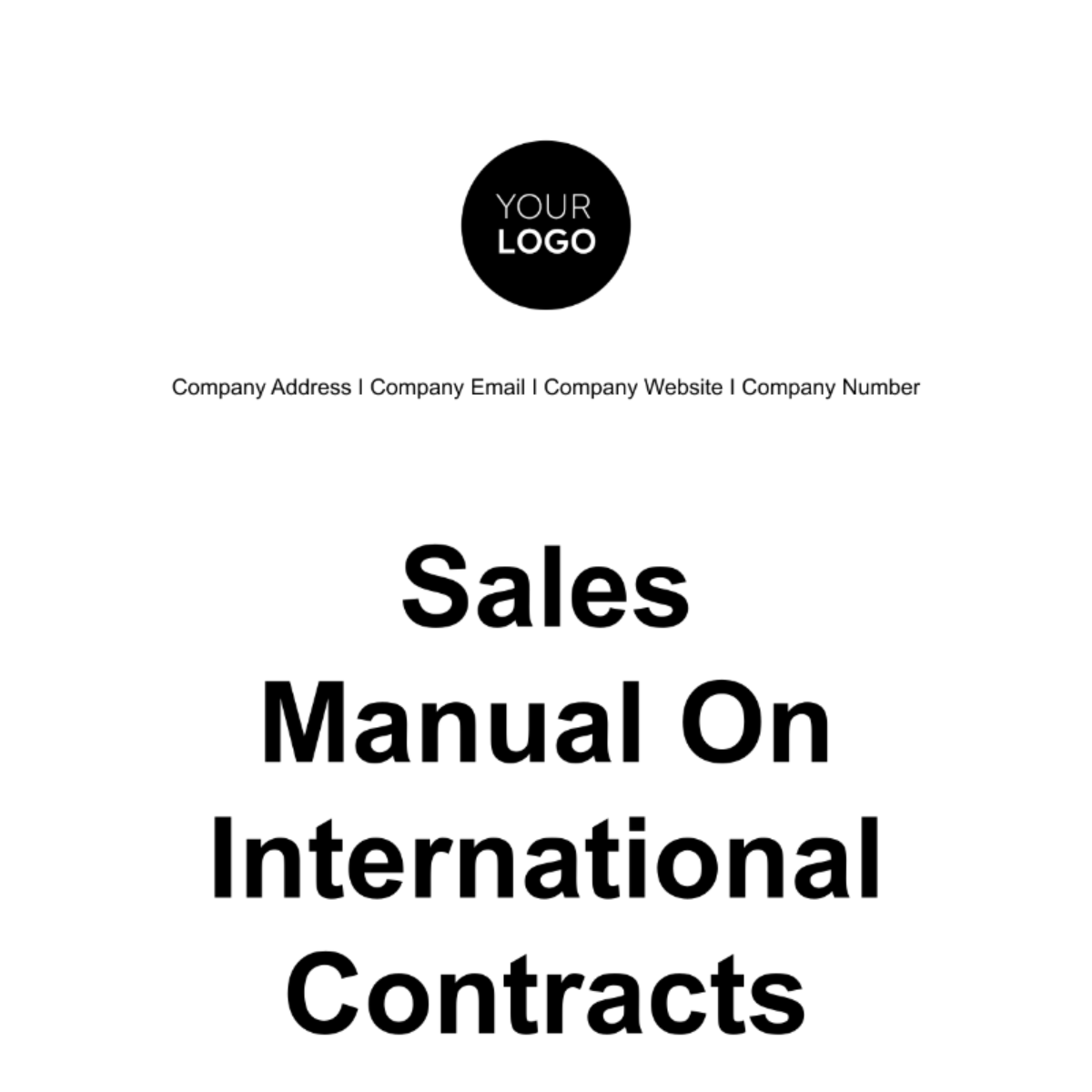Free Sales Manual on International Contracts Template