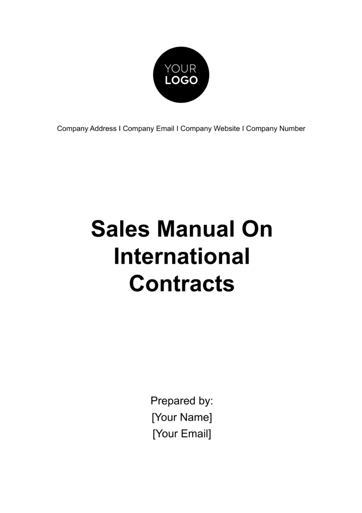 Sales Manual on International Contracts Template - Edit Online & Download