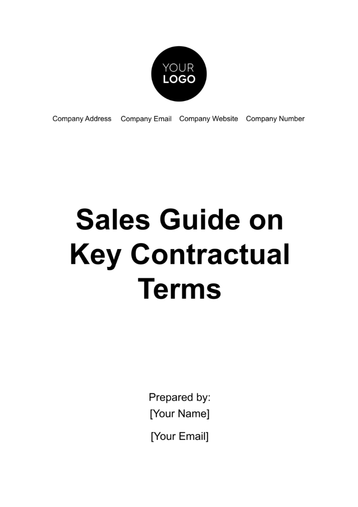 Free Sales Guide on Key Contractual Terms Template