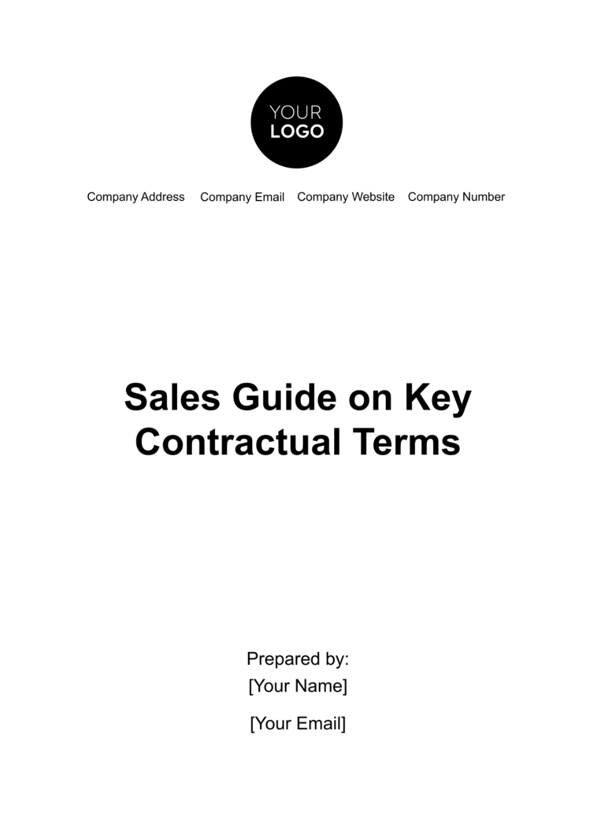 Sales Guide on Key Contractual Terms Template - Edit Online & Download