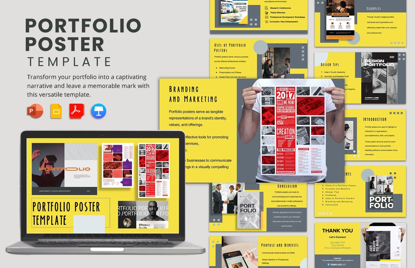 Portfolio Poster Template in PDF, PowerPoint, Google Slides, Apple Keynote