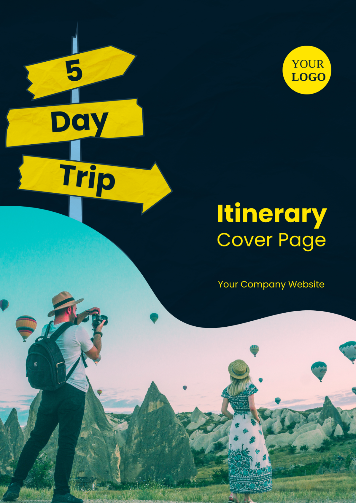 Free 5 Day Trip Itinerary Cover Page Template