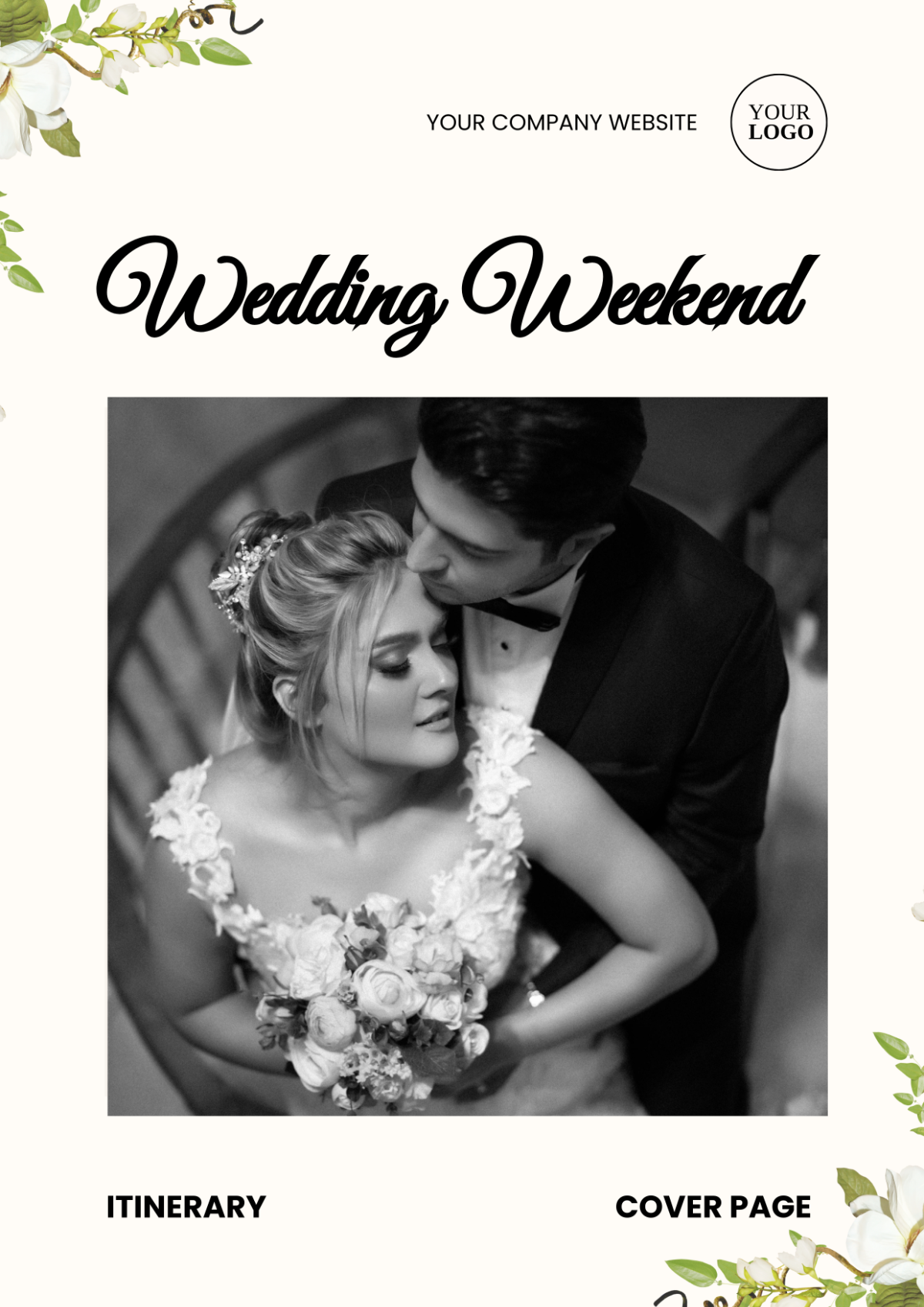 Free Wedding Weekend Itinerary Cover Page Template