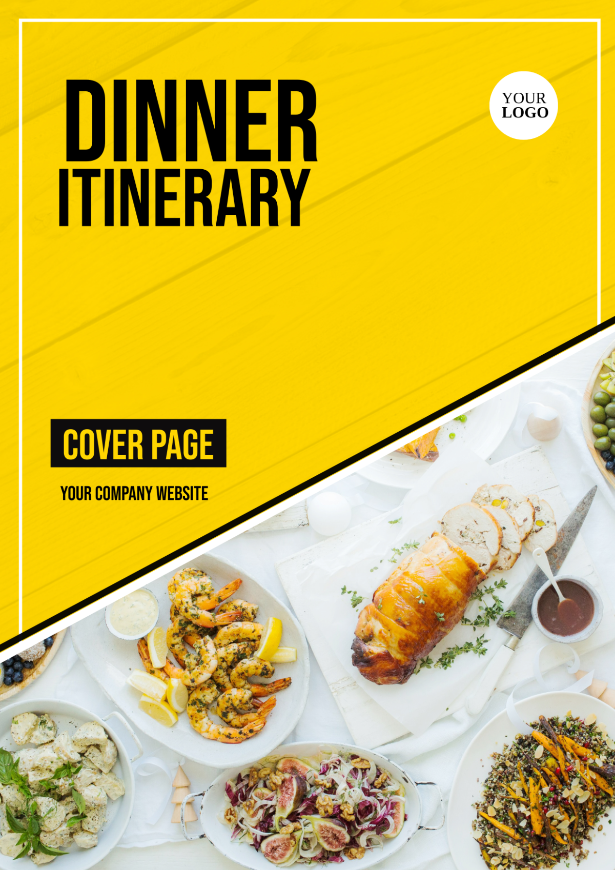 Free Dinner Itinerary Cover Page Template