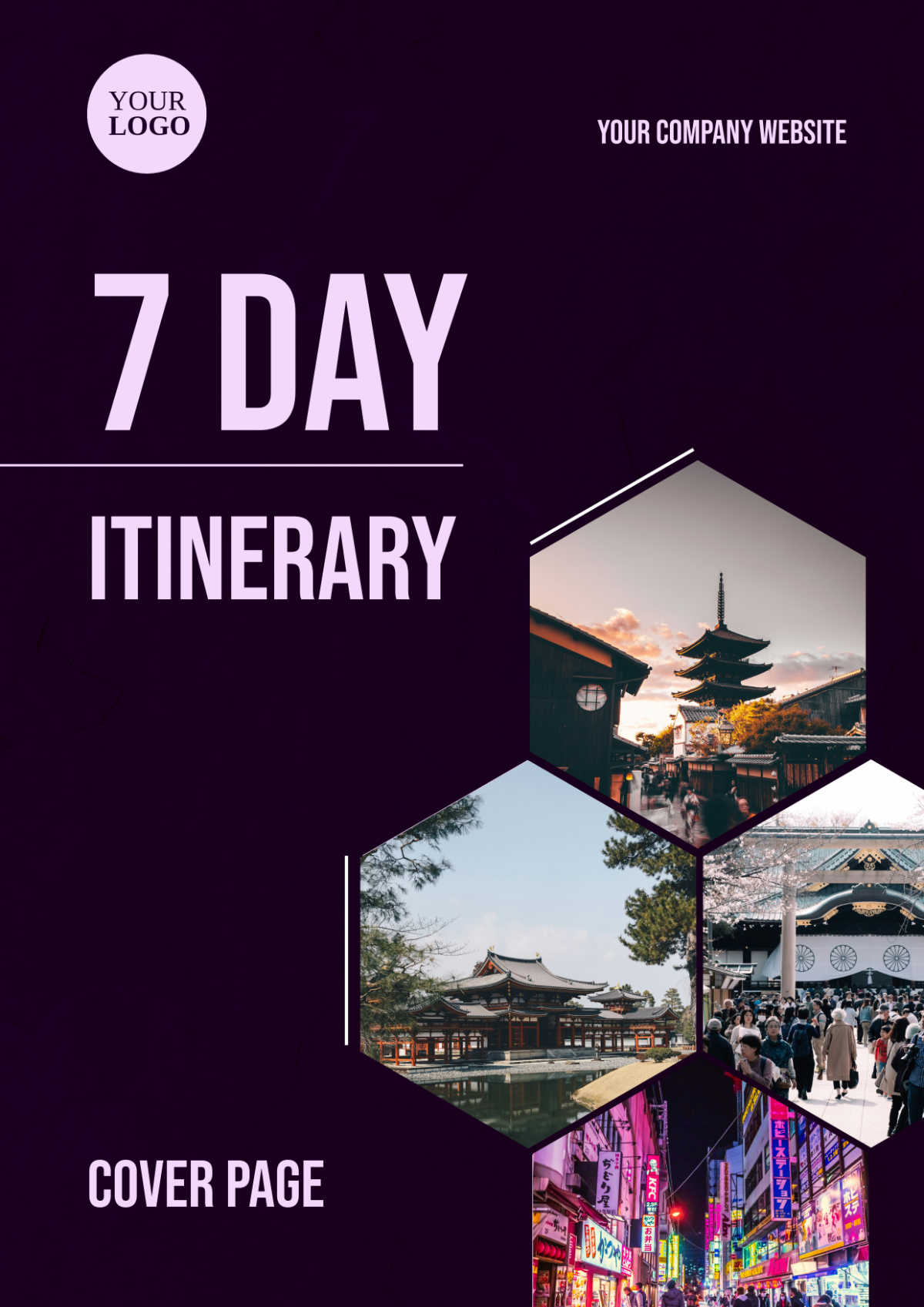 Free 7 Day Itinerary Cover Page Template
