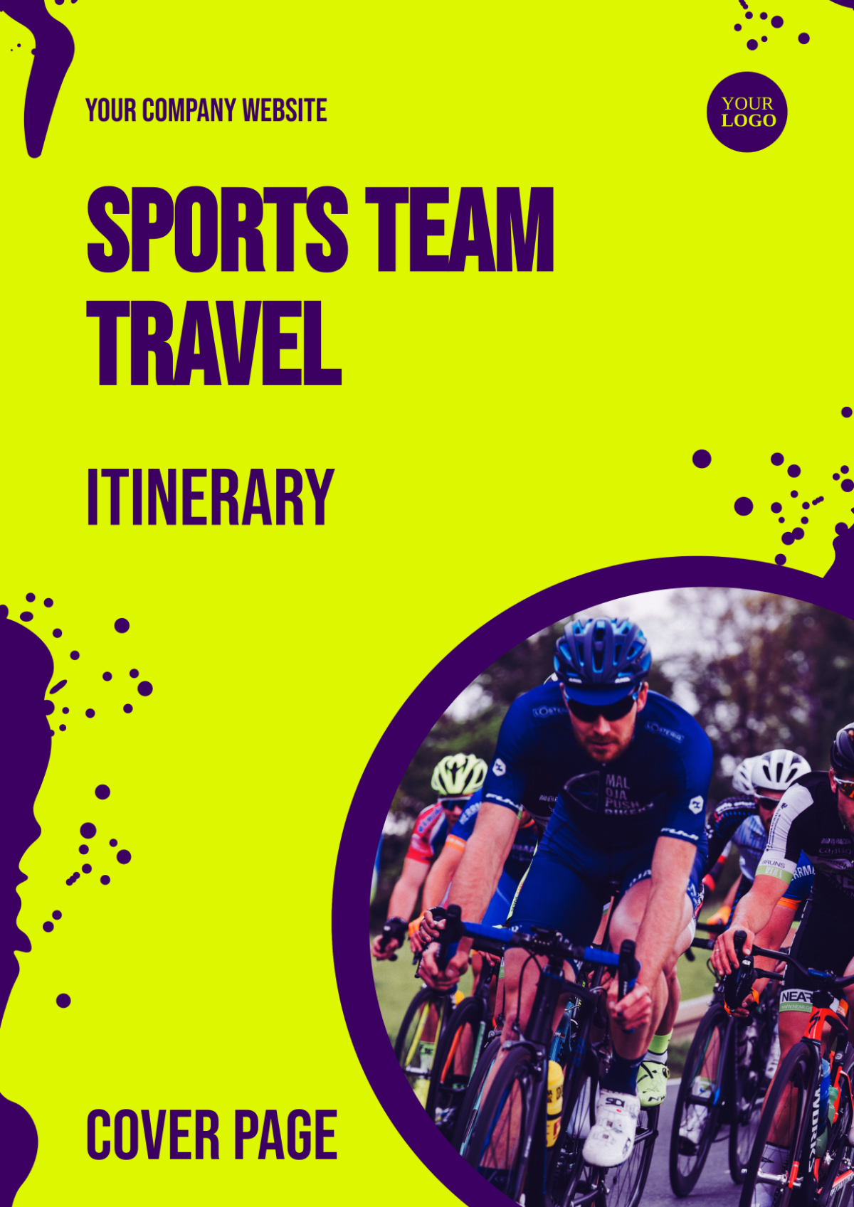 Sports Team Travel Itinerary Cover Page Template