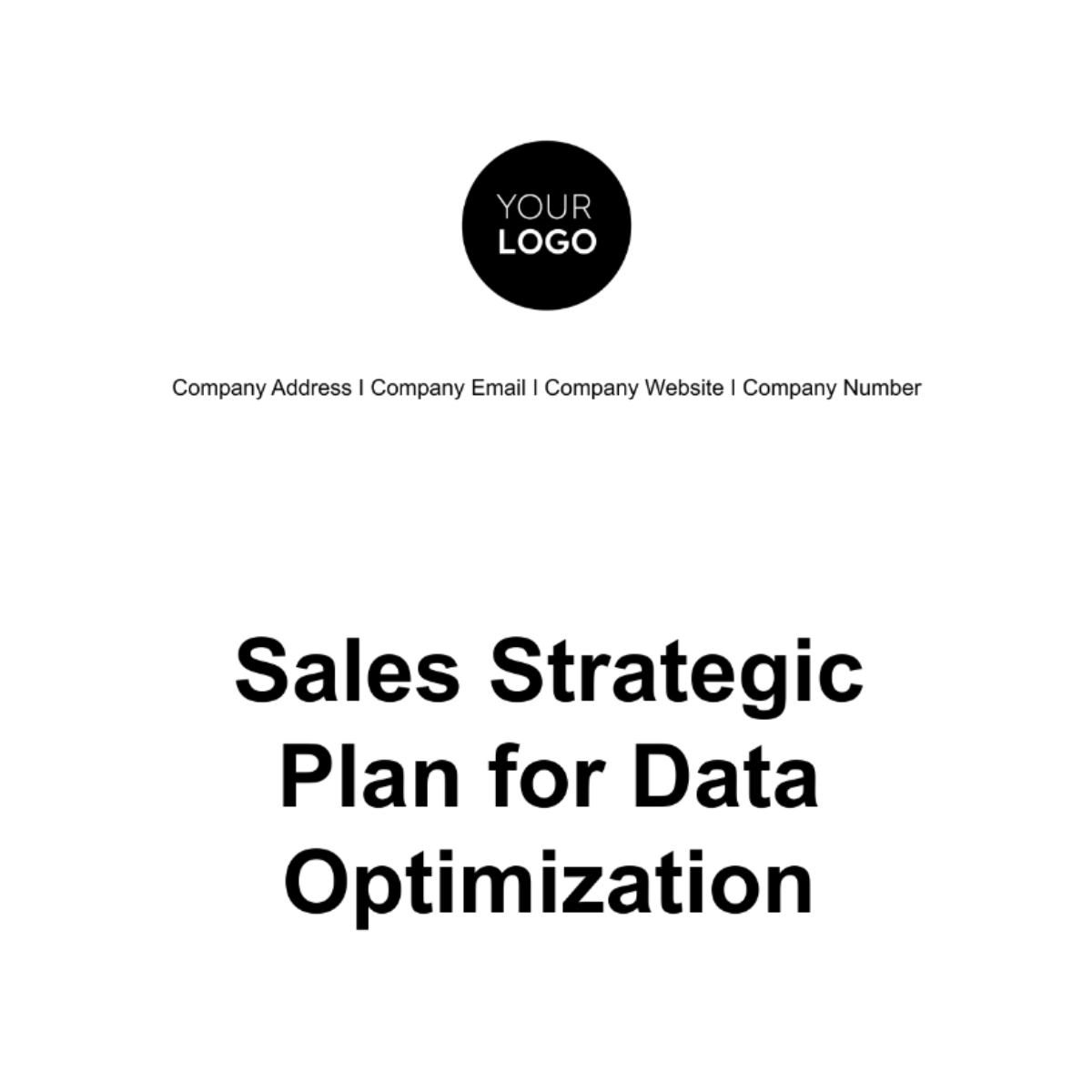 Free Sales Strategic Plan for Data Optimization Template