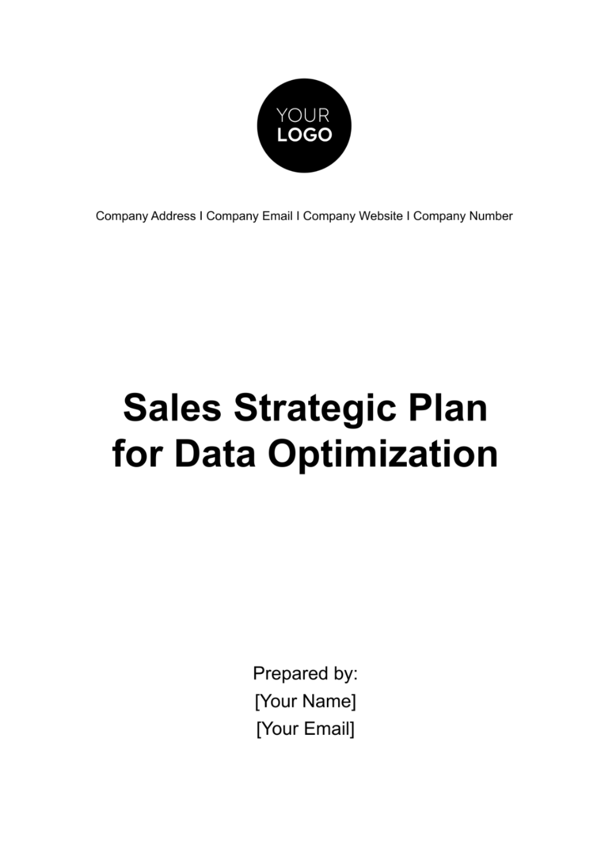 Sales Strategic Plan for Data Optimization Template - Edit Online & Download