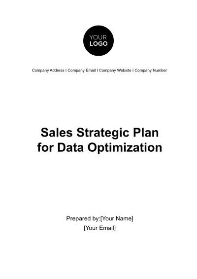 Free Sales Strategic Plan for Data Optimization Template to Edit Online