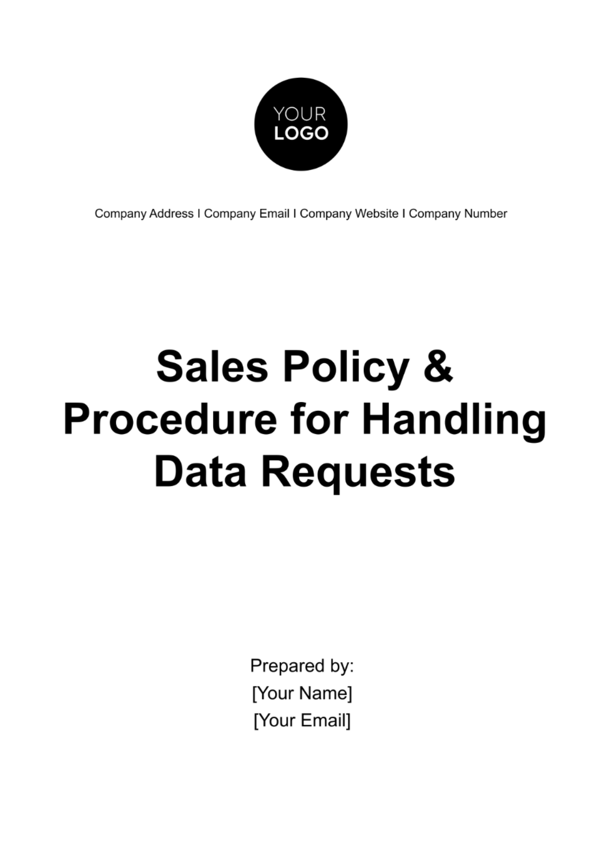 Sales Policy & Procedure for Handling Data Requests Template