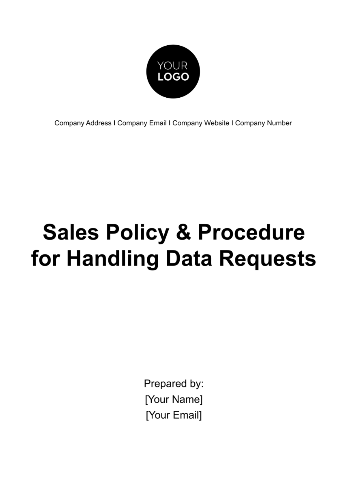 Sales Policy & Procedure for Handling Data Requests Template - Edit Online & Download