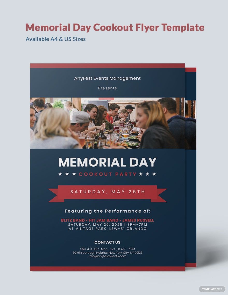 Free Memorial Day Cookout Flyer Template