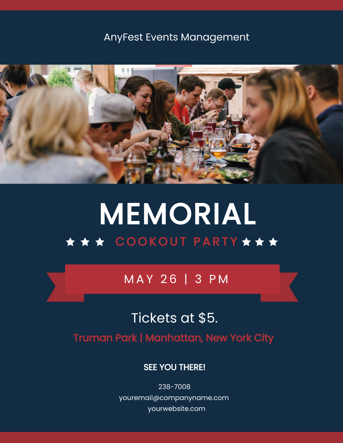 Memorial Day Cookout Flyer Template