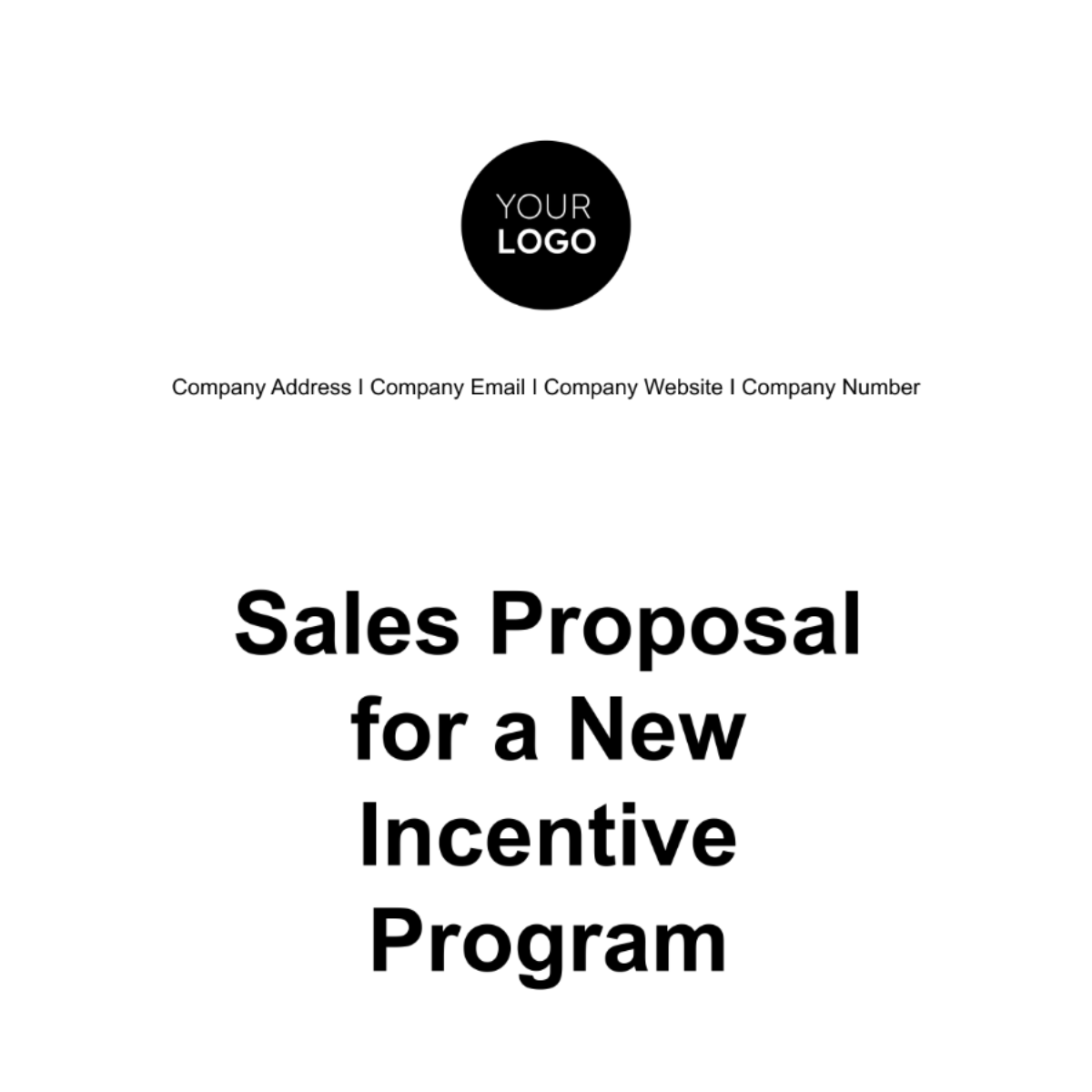 Sales Proposal for a New Incentive Program Template