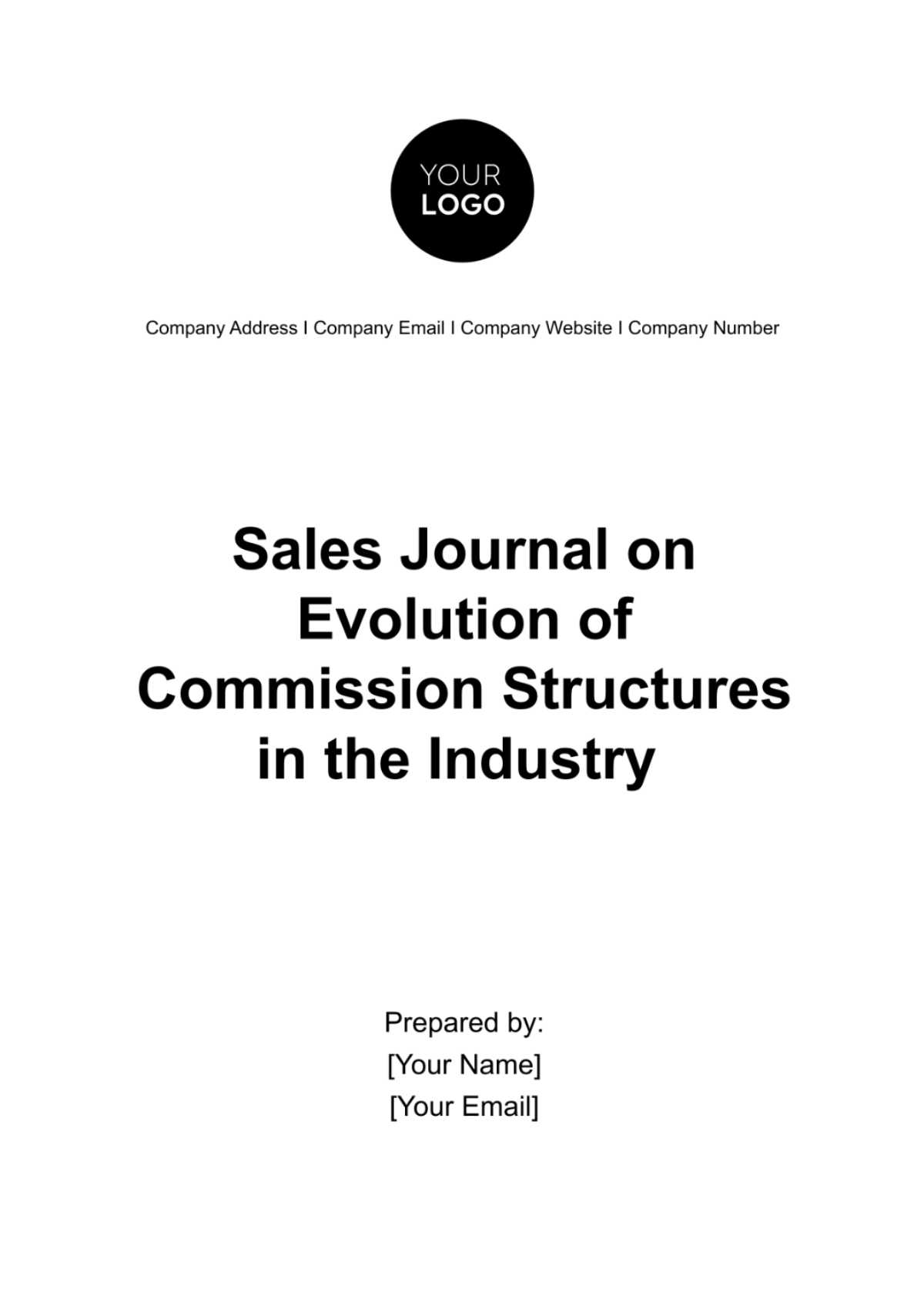 Sales Journal on Evolution of Commission Structures in the Industry Template - Edit Online & Download