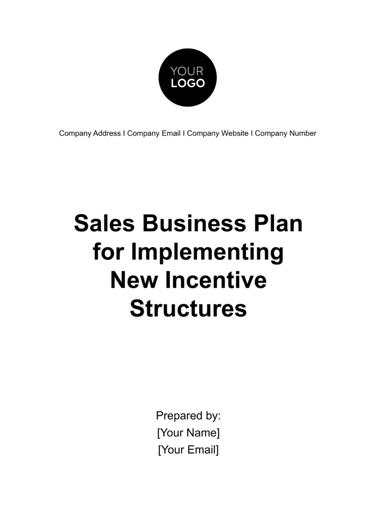 Sales Business Plan for Implementing New Incentive Structures Template - Edit Online & Download