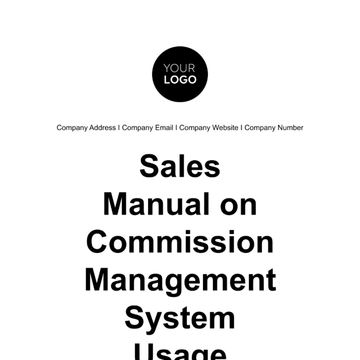 Sales Manual on Commission Management System Usage Template