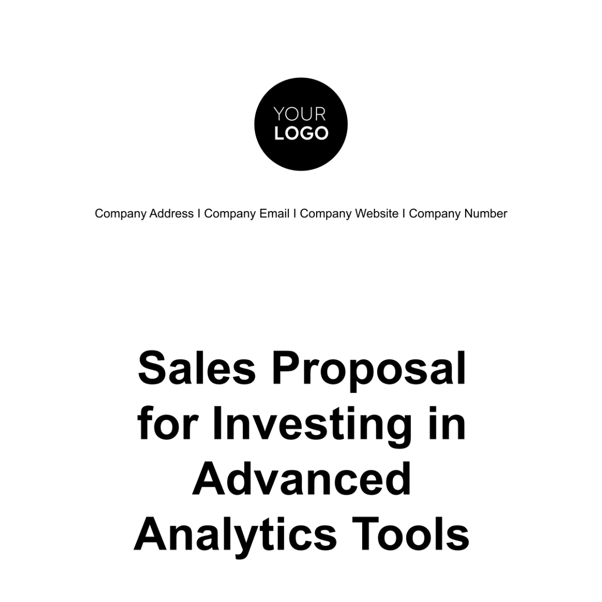 Free Sales Proposal for Investing in Advanced Analytics Tools Template