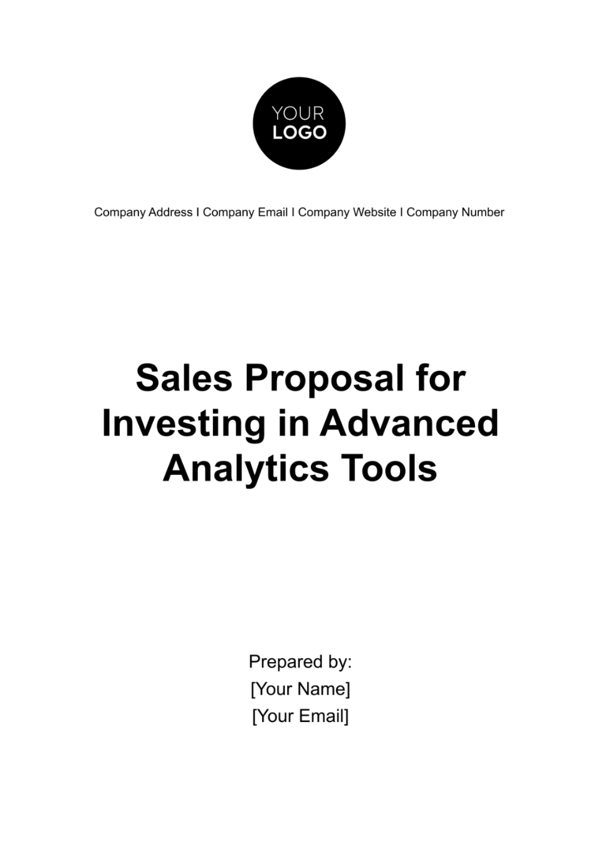 Sales Proposal for Investing in Advanced Analytics Tools Template - Edit Online & Download