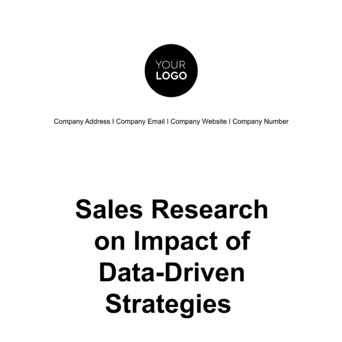 Sales Research on Impact of Data-Driven Strategies Template