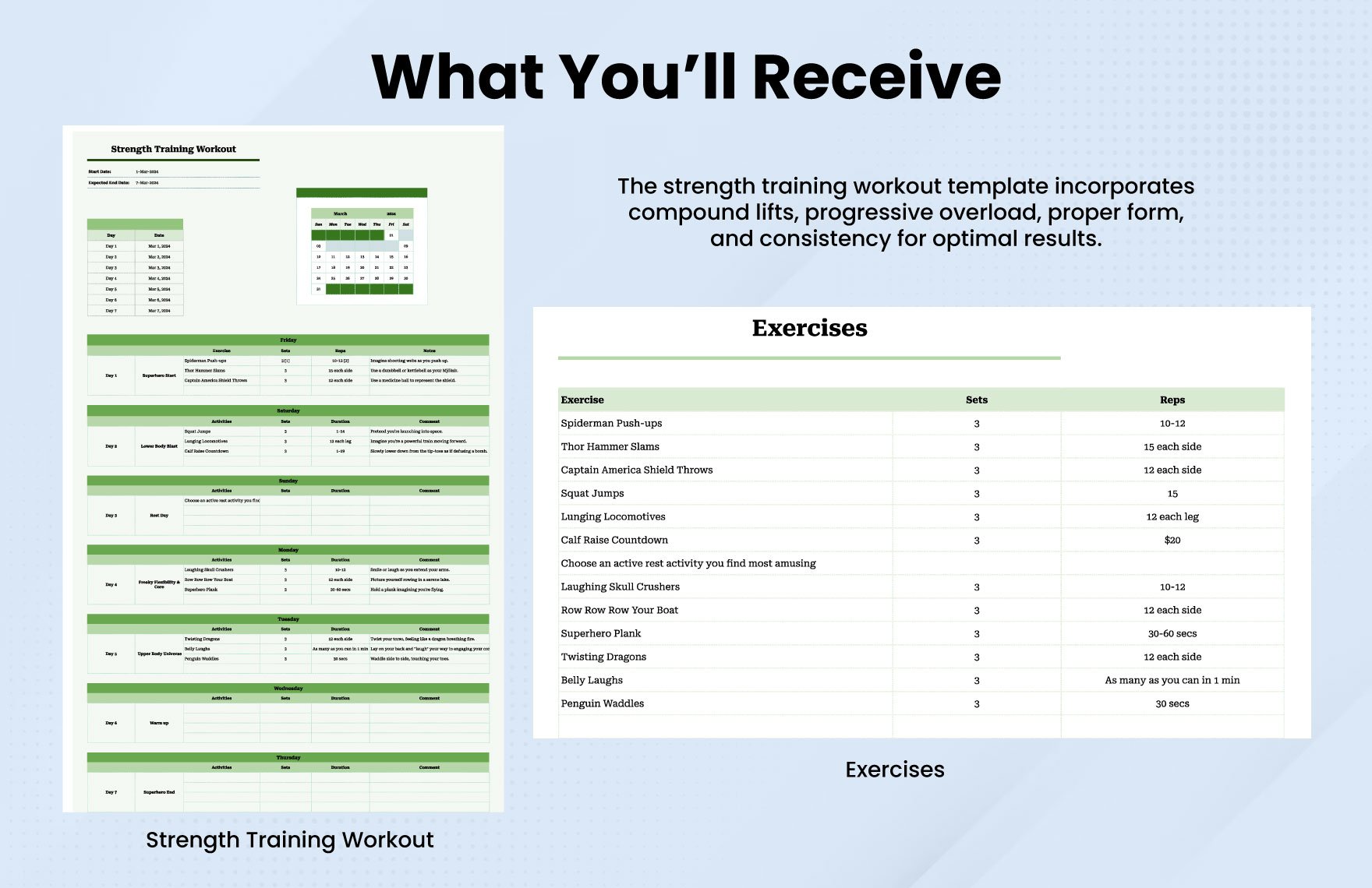 Strength Training Workout Template