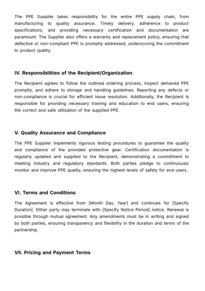 Free PPE SLA Template to Edit Online