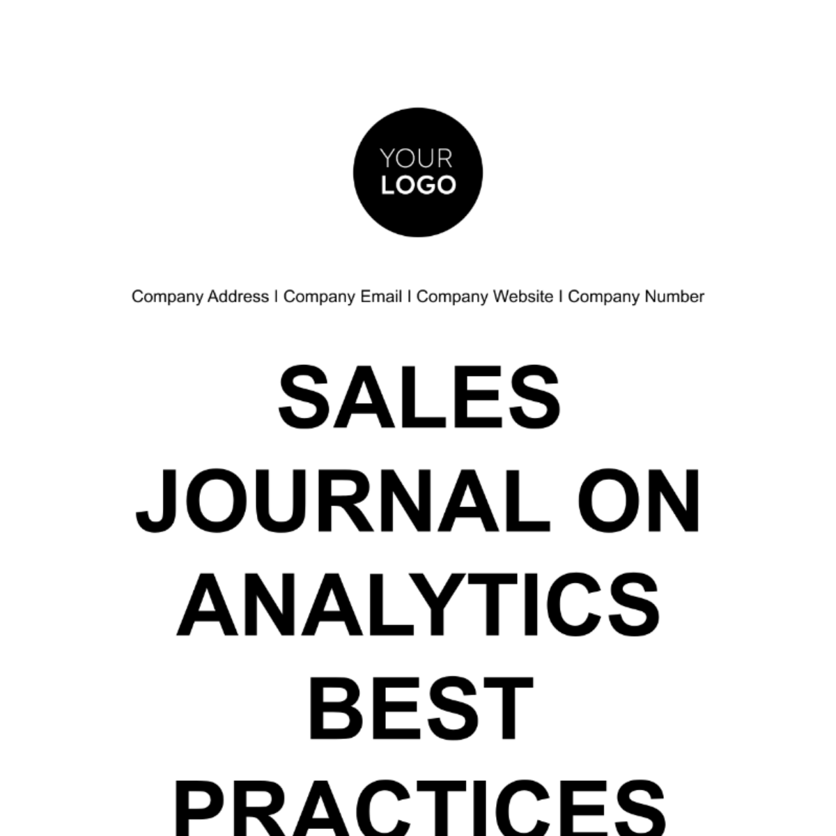 Sales Journal on Analytics Best Practices Template
