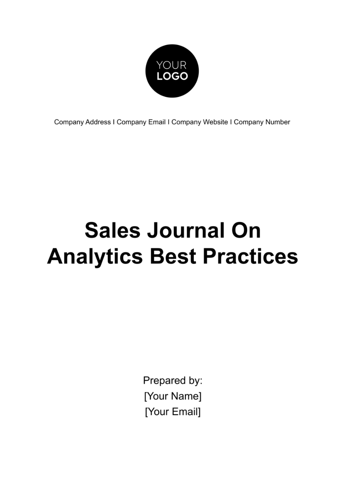 Sales Journal on Analytics Best Practices Template - Edit Online & Download