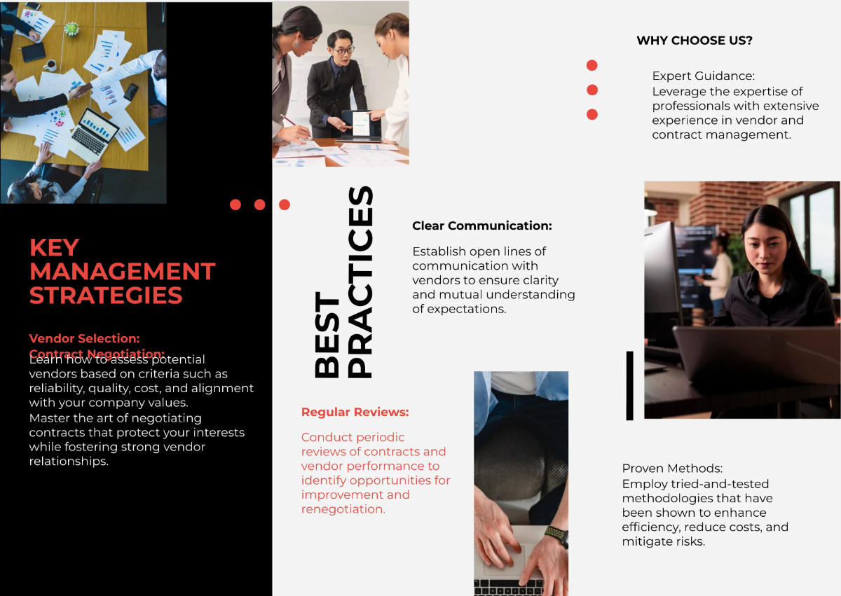 Free Vendor and Contract Management Guide Pamphlet Template to Edit Online