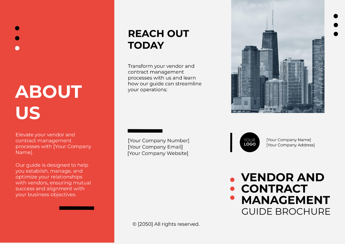 Vendor and Contract Management Guide Pamphlet Template