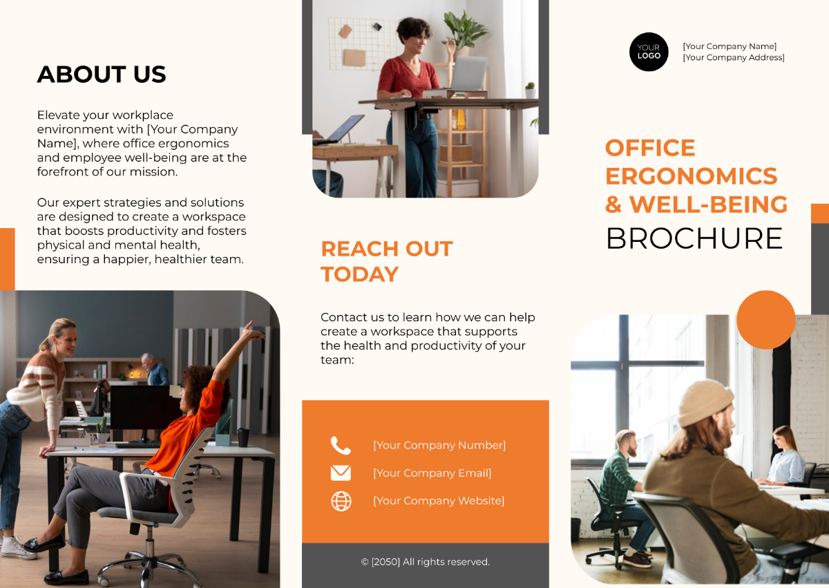 Office Ergonomics and Well-being Pamphlet Template