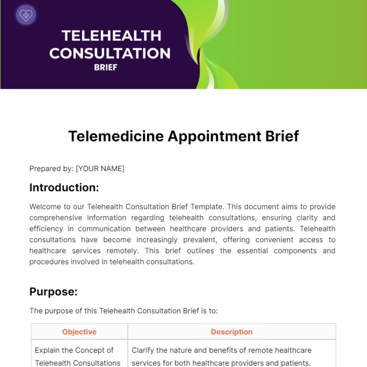 Telehealth Consultation Brief Template - Edit Online & Download