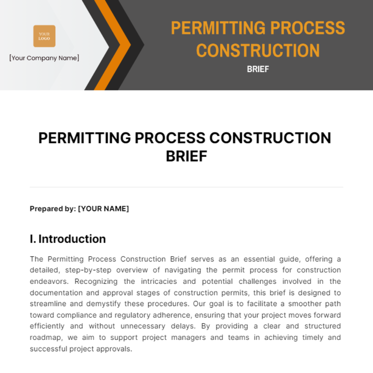 Permitting Process Construction Brief Template - Edit Online & Download