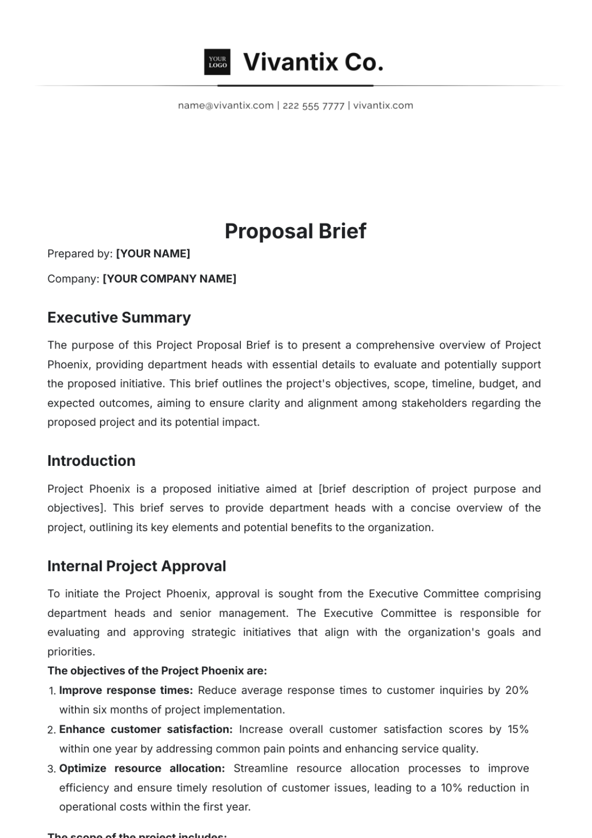 Proposal Brief Outline Template - Edit Online & Download