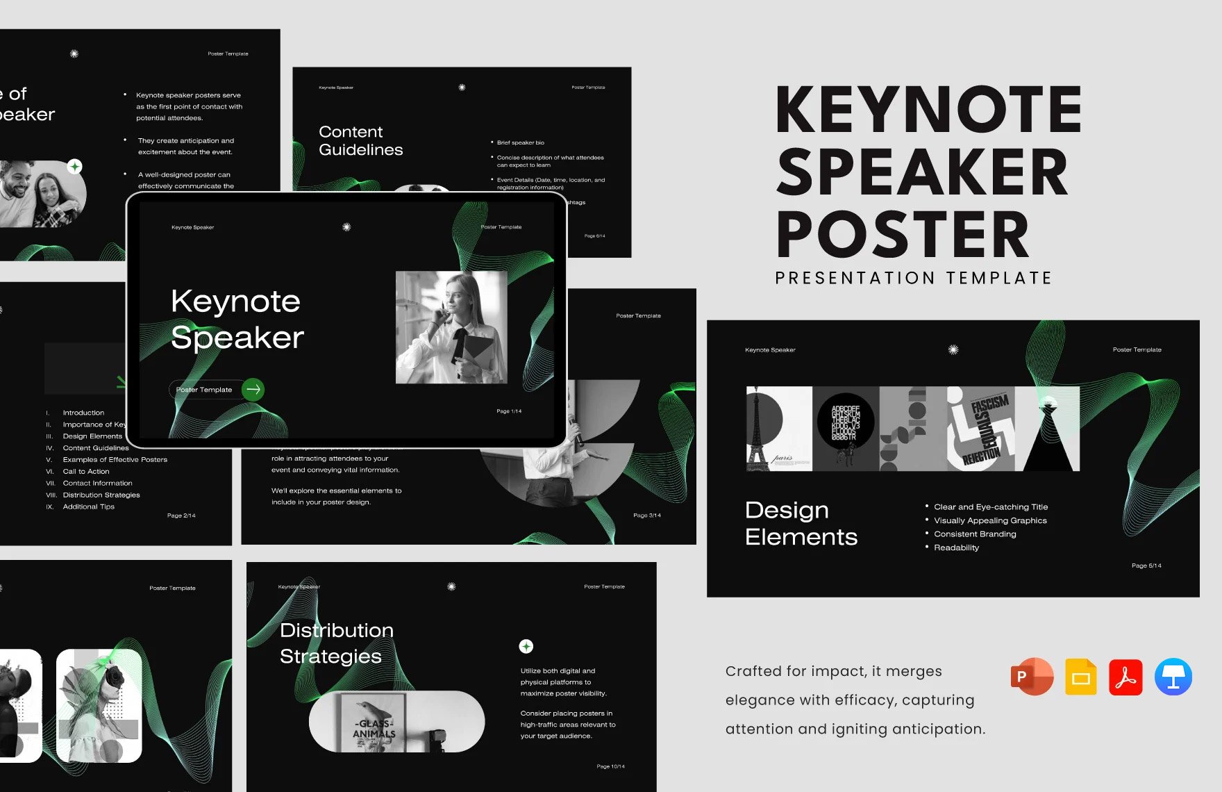 Keynote Speaker Poster Template in PDF, PowerPoint, Google Slides, Apple Keynote