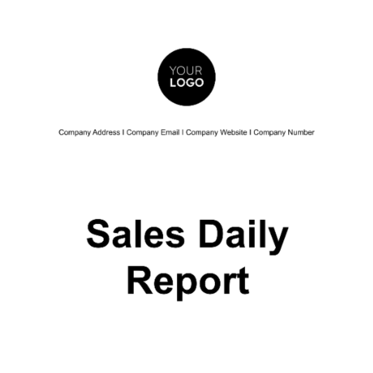 Sales Daily Report Template