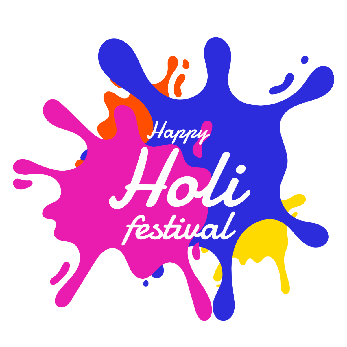 Simple Holi Festival Clipart Template
