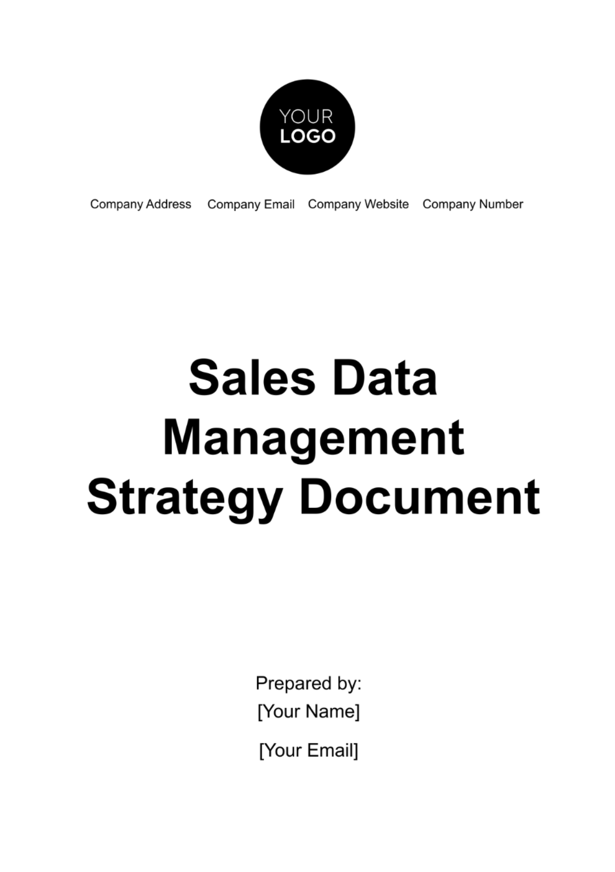 Free Sales Data Management Strategy Document Template