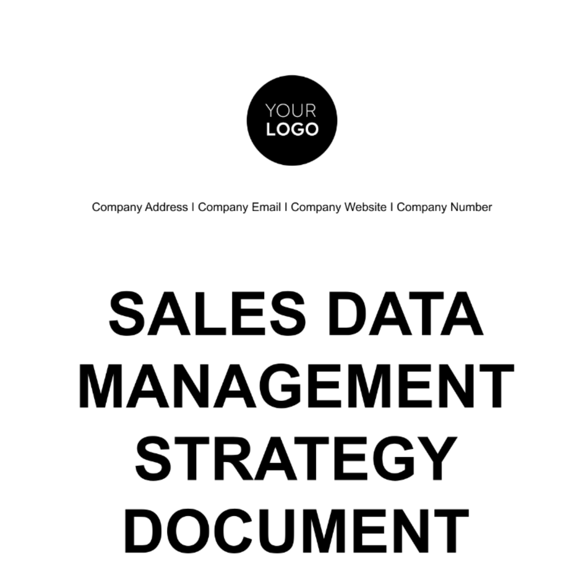 Sales Data Management Strategy Document Template