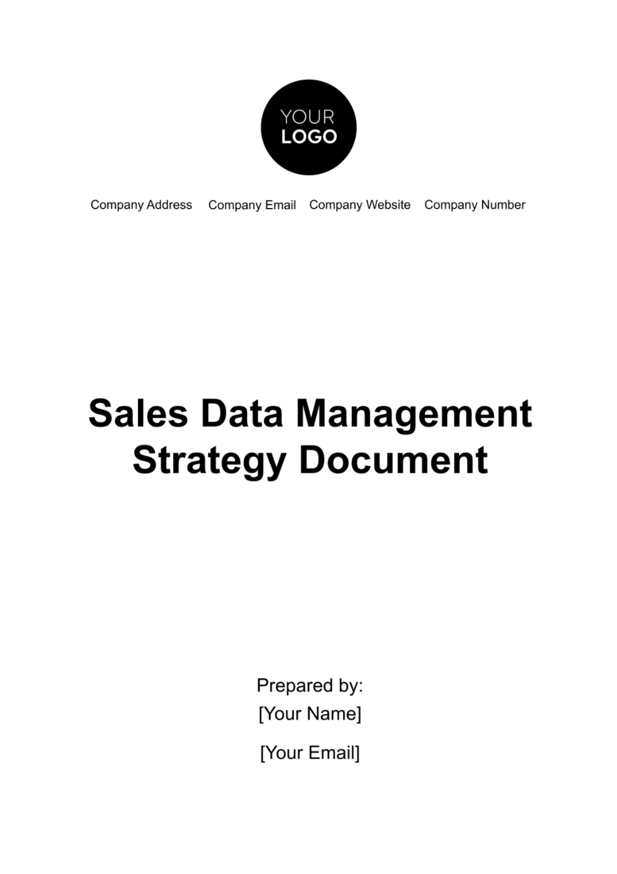 Sales Data Management Strategy Document Template - Edit Online & Download