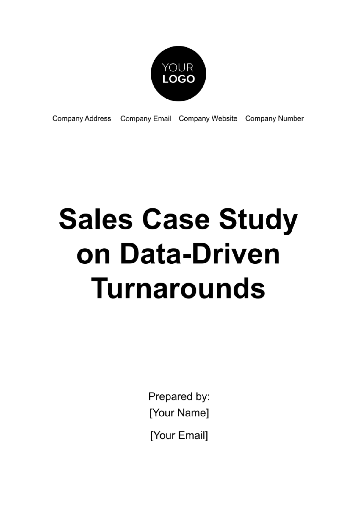 Sales Case Study on Data-Driven Turnarounds Template