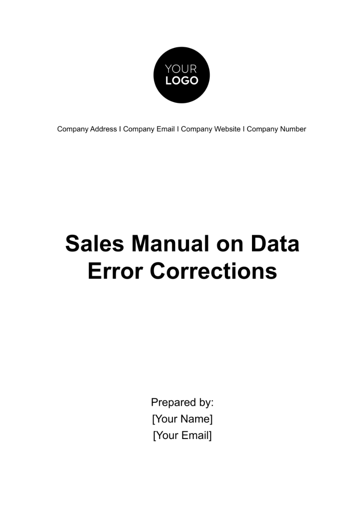 Sales Manual on Data Error Corrections Template - Edit Online & Download