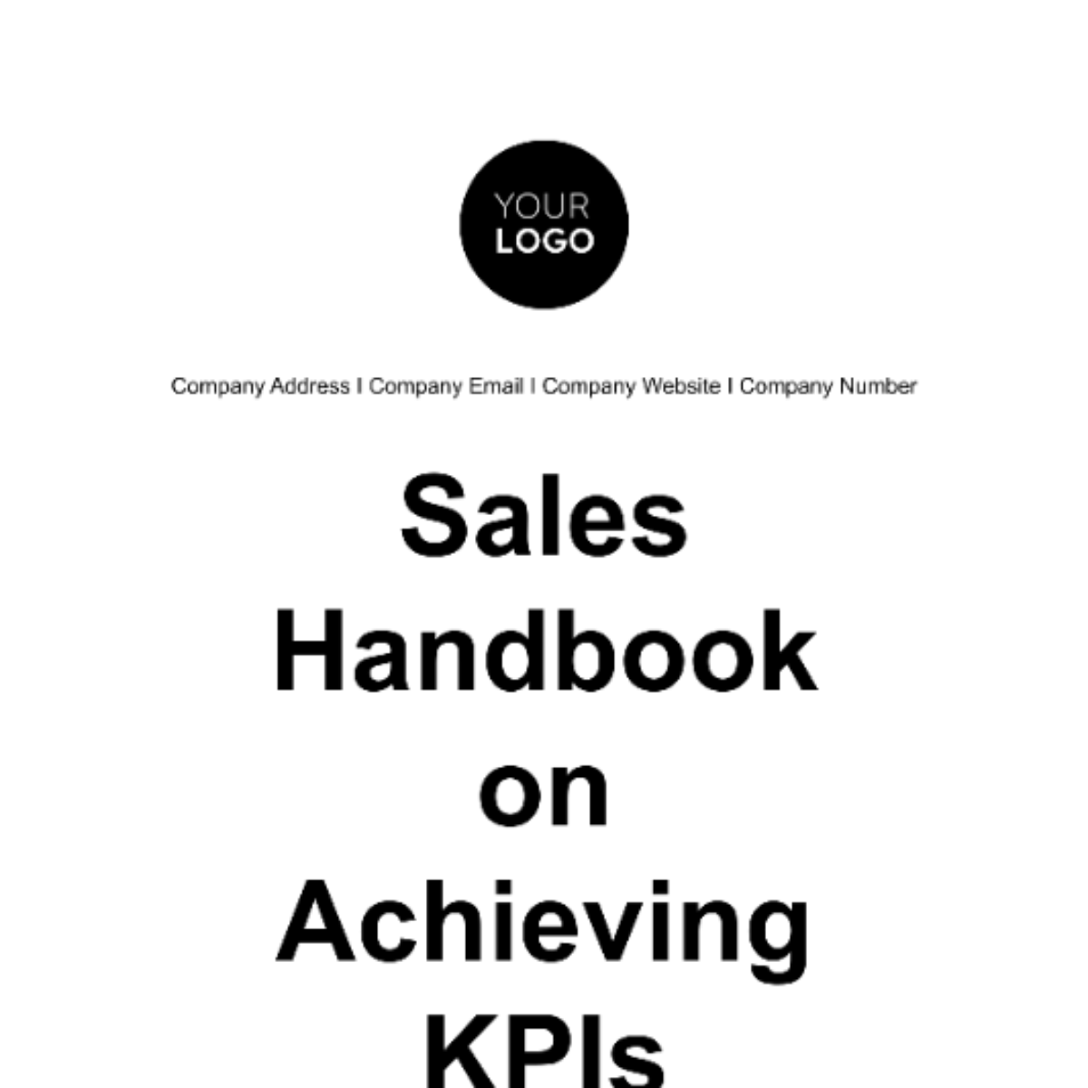 Sales Handbook on Achieving KPIs Template