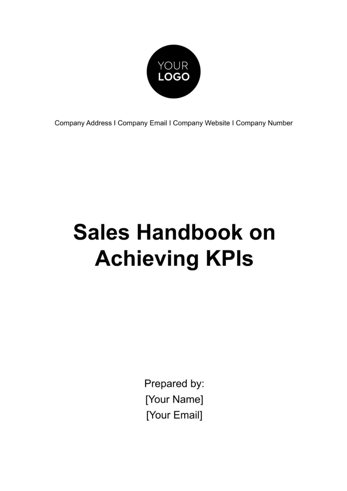 Sales Handbook on Achieving KPIs Template - Edit Online & Download