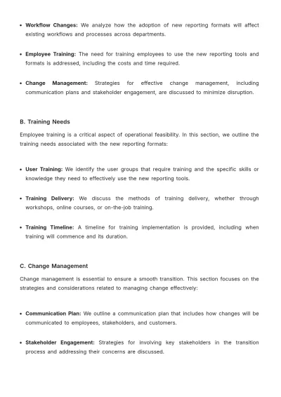 Free Sales Feasibility Study on New Reporting Formats Template to Edit Online