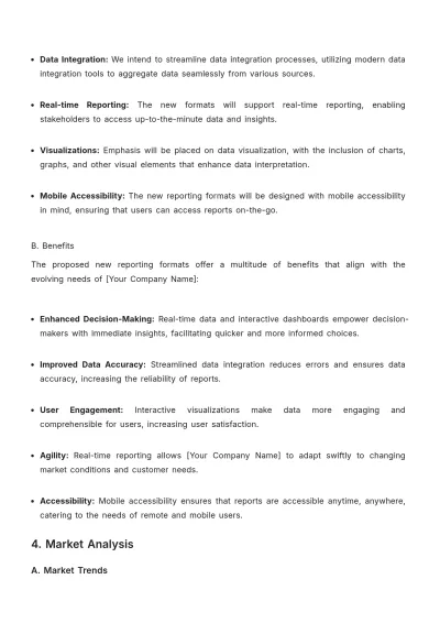 Free Sales Feasibility Study on New Reporting Formats Template to Edit Online