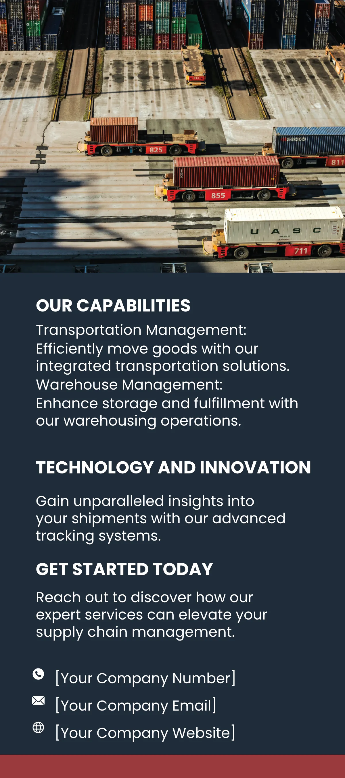 Free Logistics and Distribution Network Rack Card Template to Edit Online