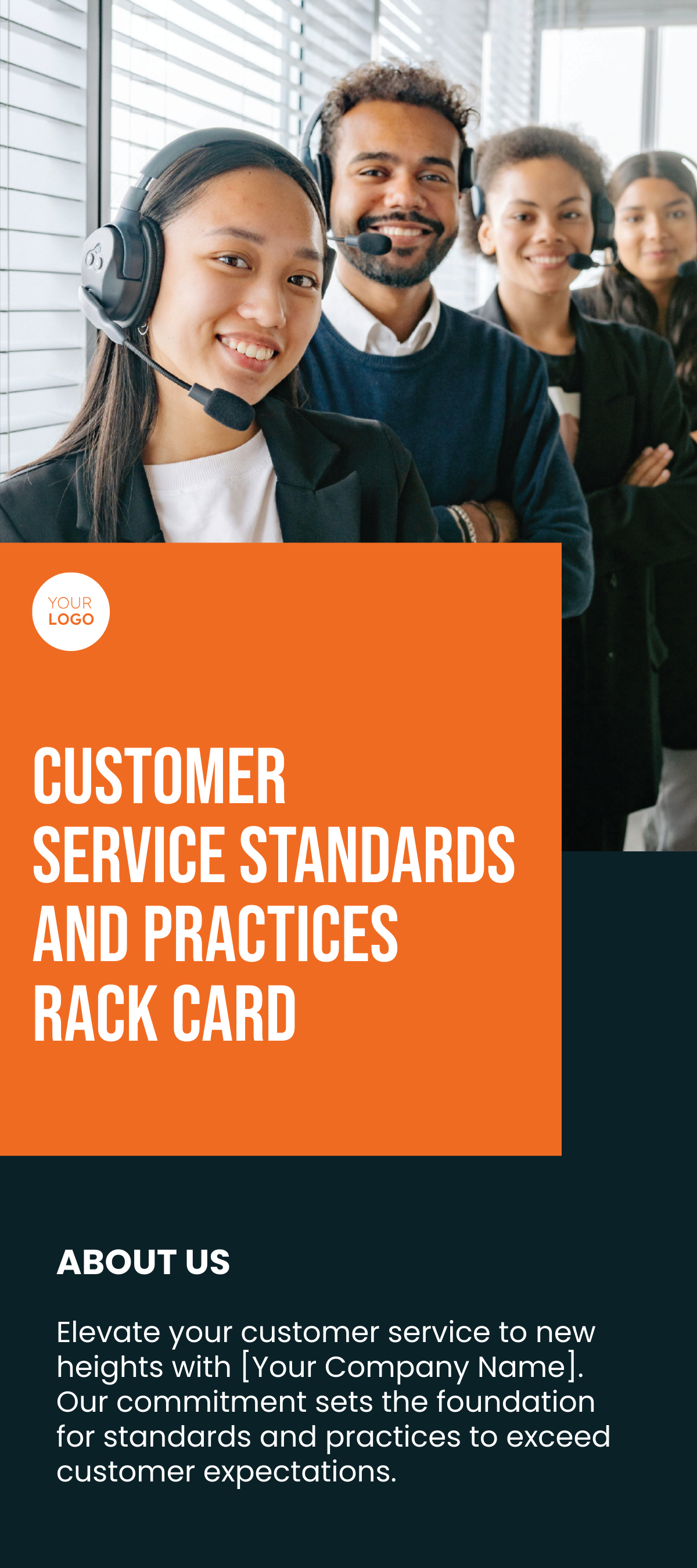 Free Customer Service Standards and Practices Rack Card Template